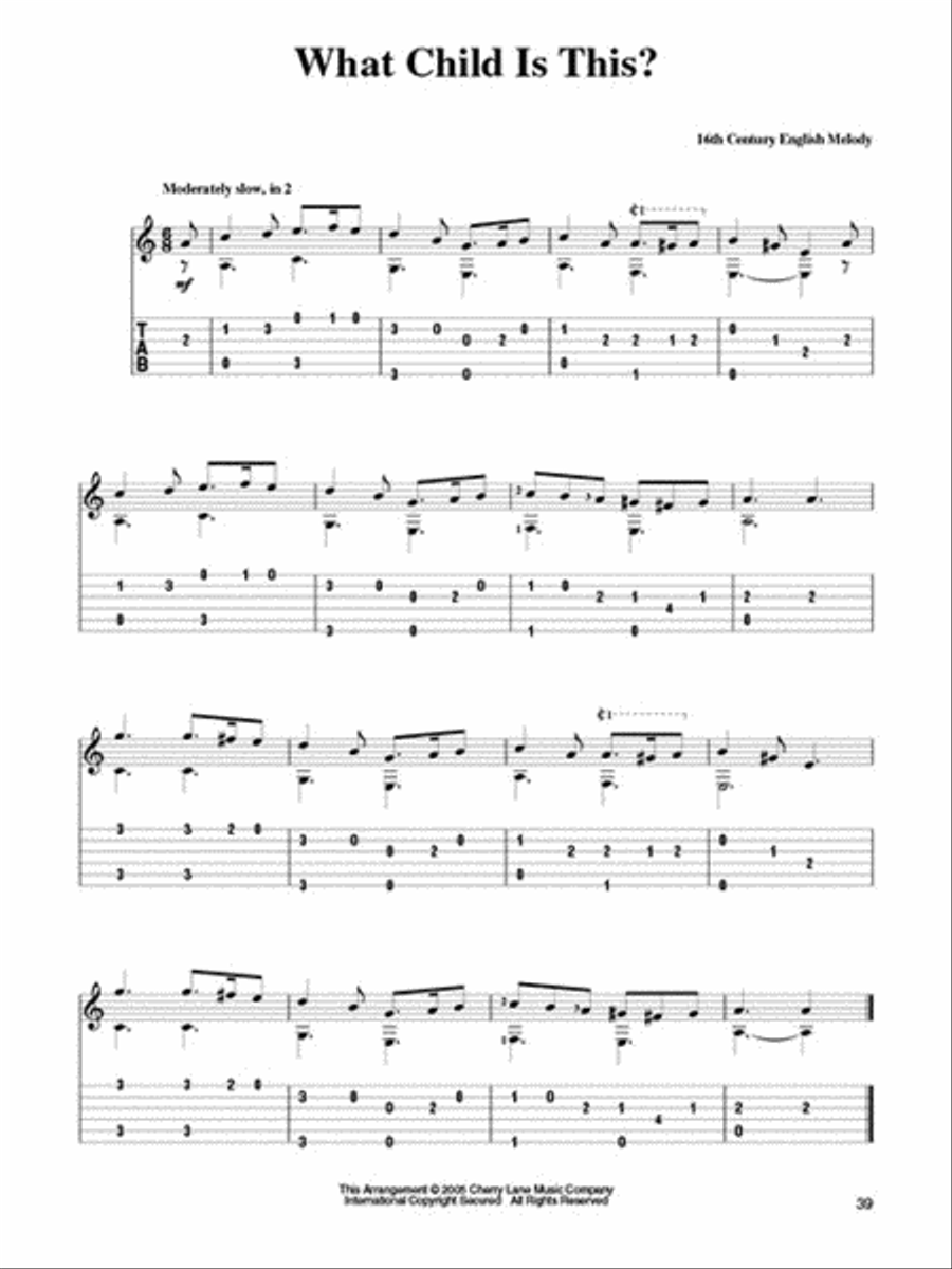 Christmas Carols for Easy Classical Guitar Acoustic Guitar scores gallery preview page 5