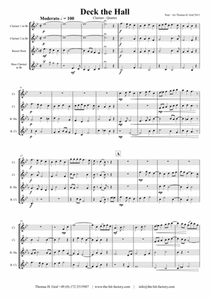 Deck the halls - Christmas Carol - Polyphonic - Clarinet Quartet