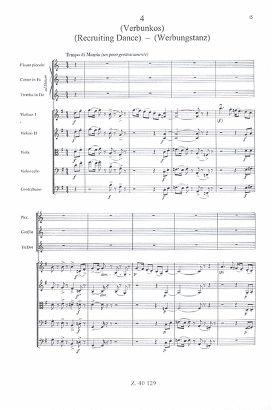 Divertimento No.1 20 Nach alten ungarischen Tänze String Orchestra scores gallery preview page 3