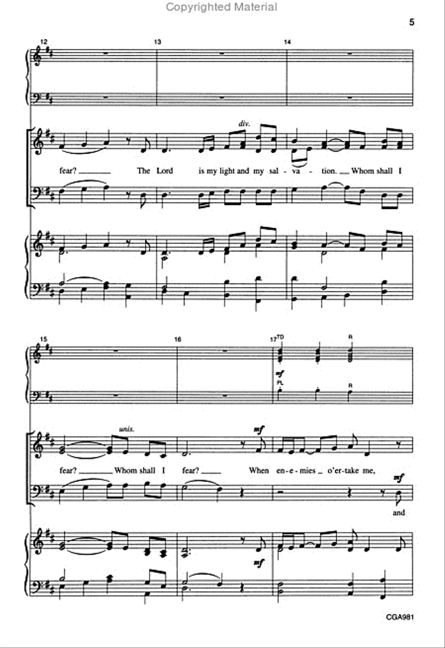 The Lord Is My Light and My Salvation Full Score 3-Part scores gallery preview page 5