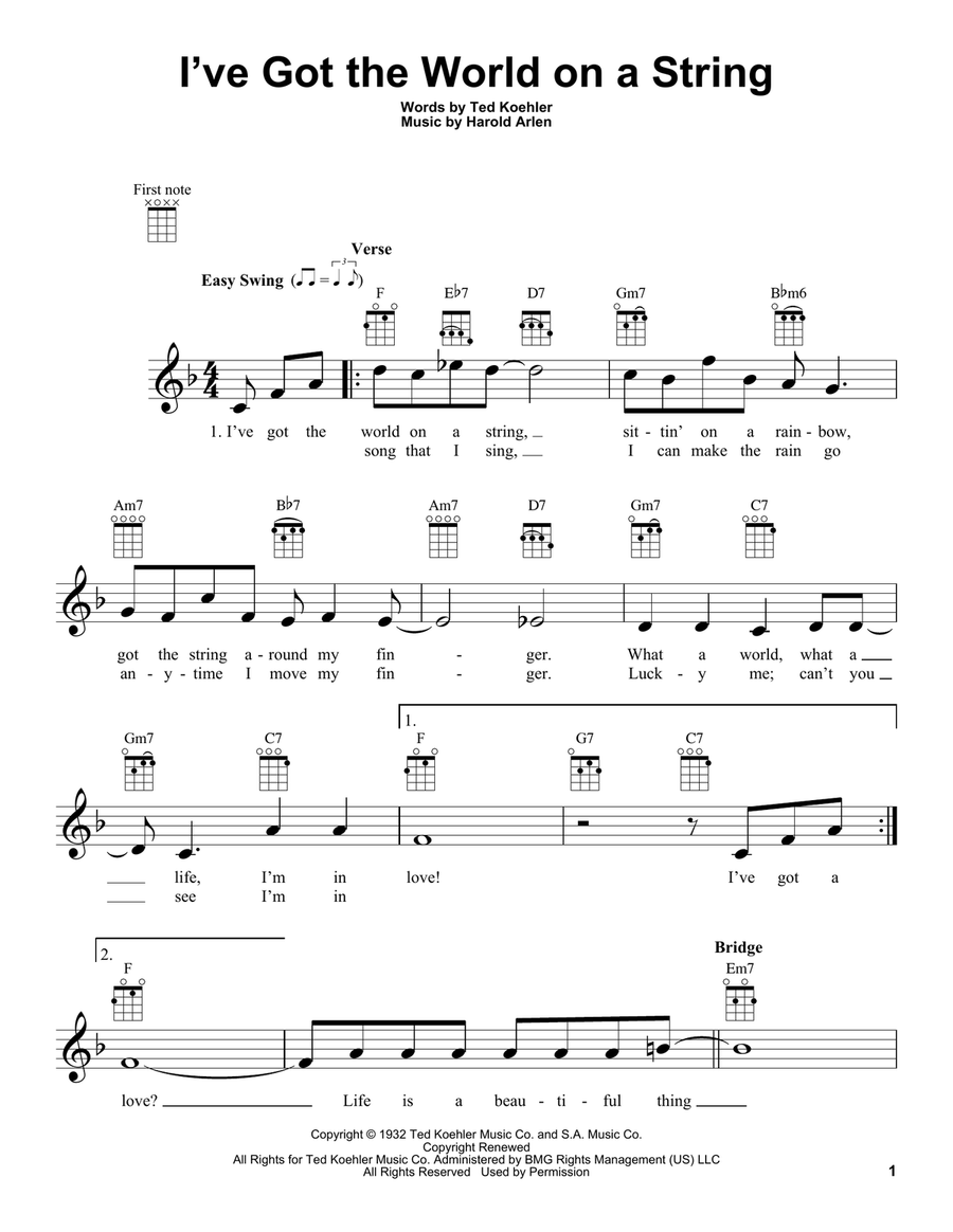 I've Got The World On A String Ukulele scores gallery preview page 1