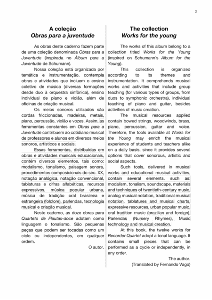 12 obras para quarteto de flautas-doce 12 obras para quarteto de flautas-doce Small Ensemble scores gallery preview page 4