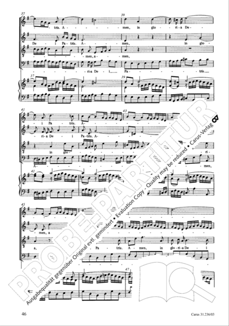 Mass in G Major 4-Part scores gallery preview page 47