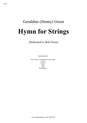 Book cover for Hymn For Strings (Standard Arrangement)