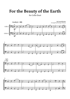 Book cover for For the Beauty of the Earth (for Cello Duet) - Easter Hymn
