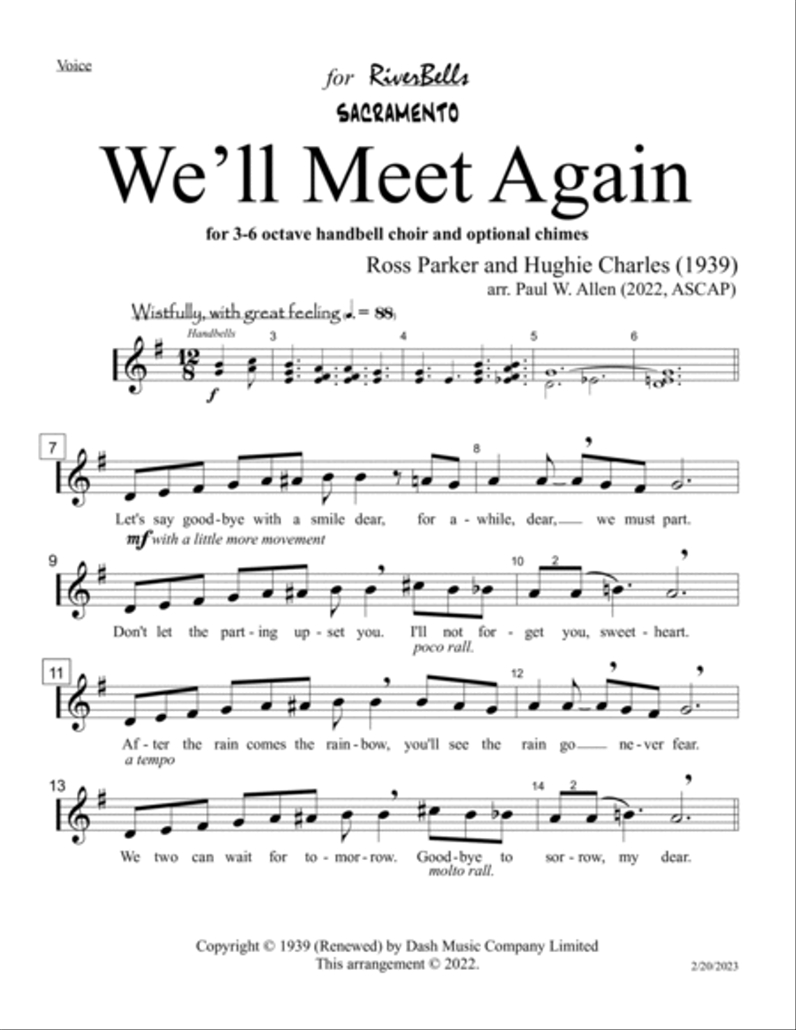 We'll Meet Again We'll Meet Again Unison Choir scores gallery preview page 2