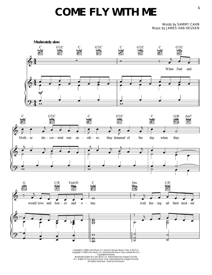 Come Fly With Me Guitar scores gallery preview page 1