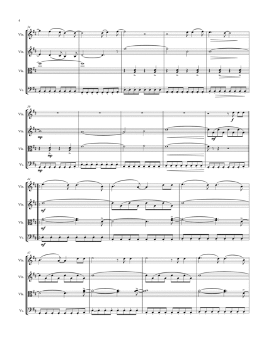 With Or Without You String Quartet scores gallery preview page 6