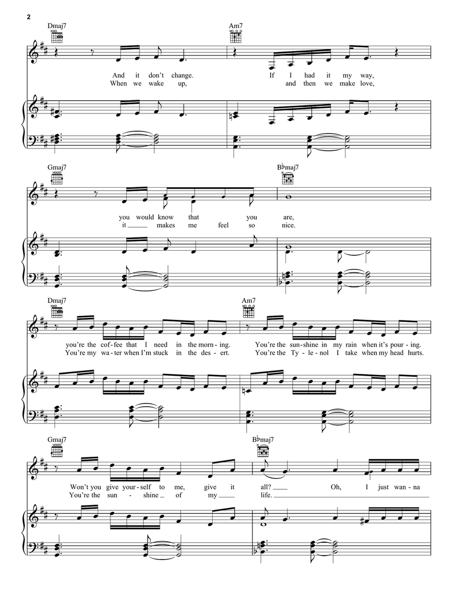 Best Part (feat. Daniel Caesar) Piano, Vocal, Guitar scores gallery preview page 2