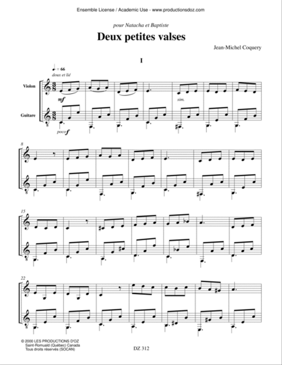 Deux petites valses Violin scores gallery preview page 4