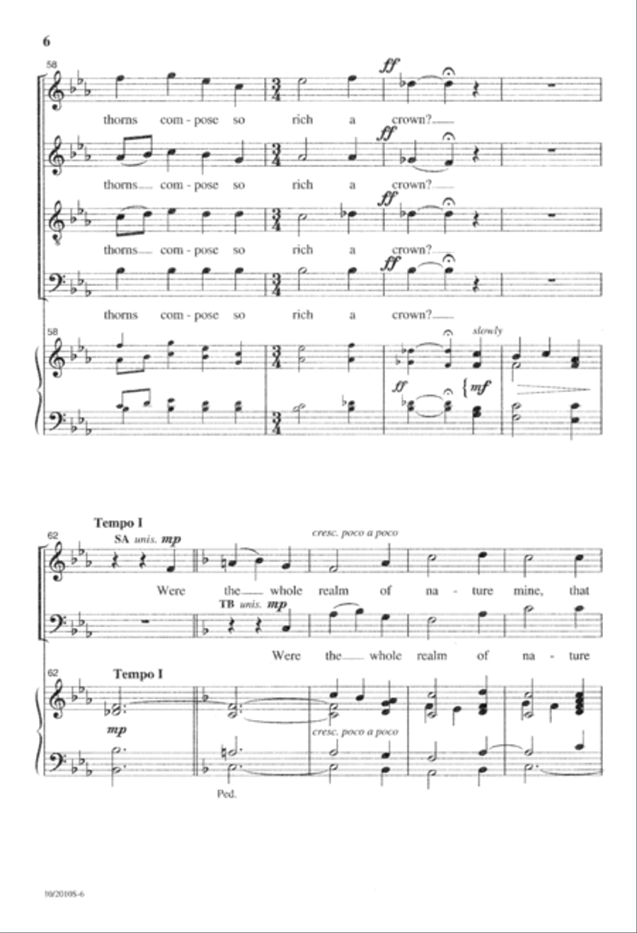 When I Survey the Wonderous Cross 4-Part scores gallery preview page 6