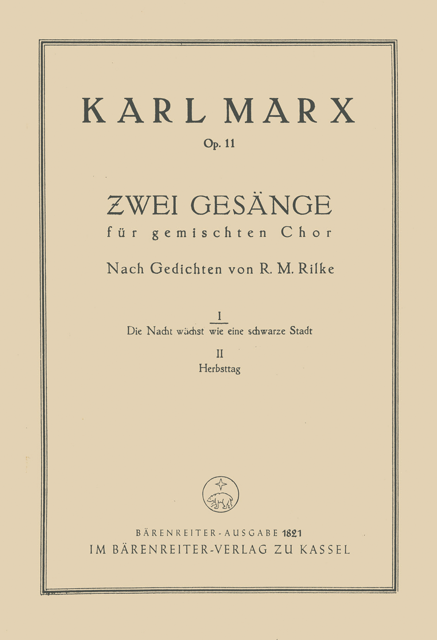 Die Nacht waechst wie eine schwarze Stadt op. 11/1 4-Part scores gallery preview page 1