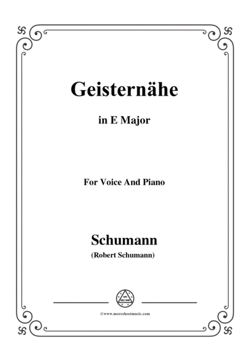 Schumann-Geisternähe,in E Major,Op.77,No.3,for Voice and Piano image number null