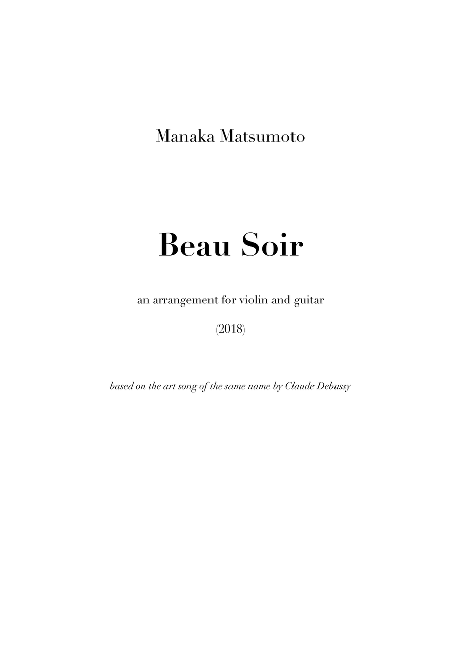Beau Soir for violin and guitar String Duet scores gallery preview page 1