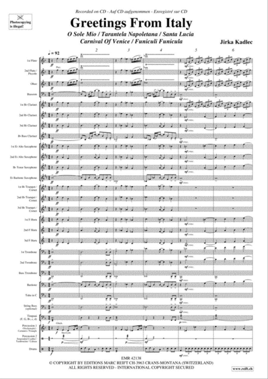 Greetings From Italy Concert Band scores gallery preview page 3