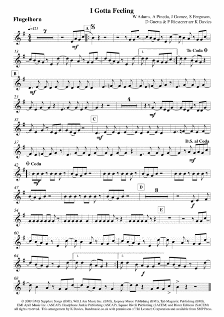 I Gotta Feeling Small Ensemble scores gallery preview page 3