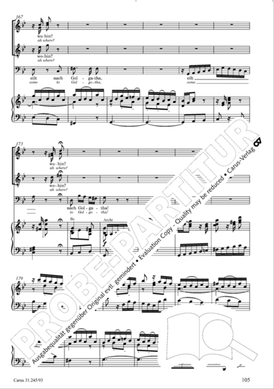 St. John Passion (Johannes-Passion) 4-Part scores gallery preview page 106
