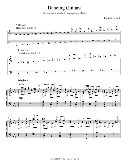 Dancing Guitars-for 5-octave handbells and optional chimes - Score Only image number null