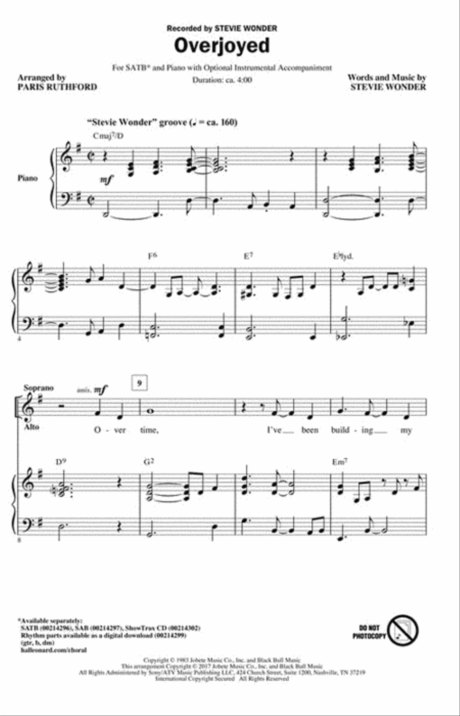 Overjoyed Vocal Jazz Ensemble scores gallery preview page 2