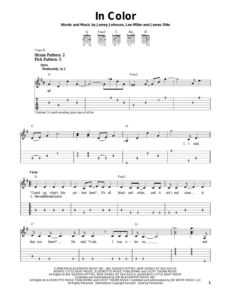 In Color Acoustic Guitar scores gallery preview page 1
