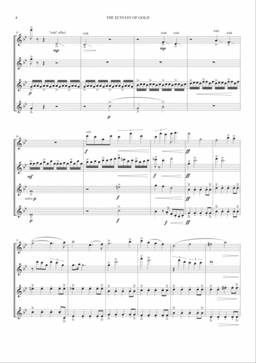 The Ecstasy Of Gold from THE GOOD, THE BAD AND THE UGLY Woodwind Quartet scores gallery preview page 6