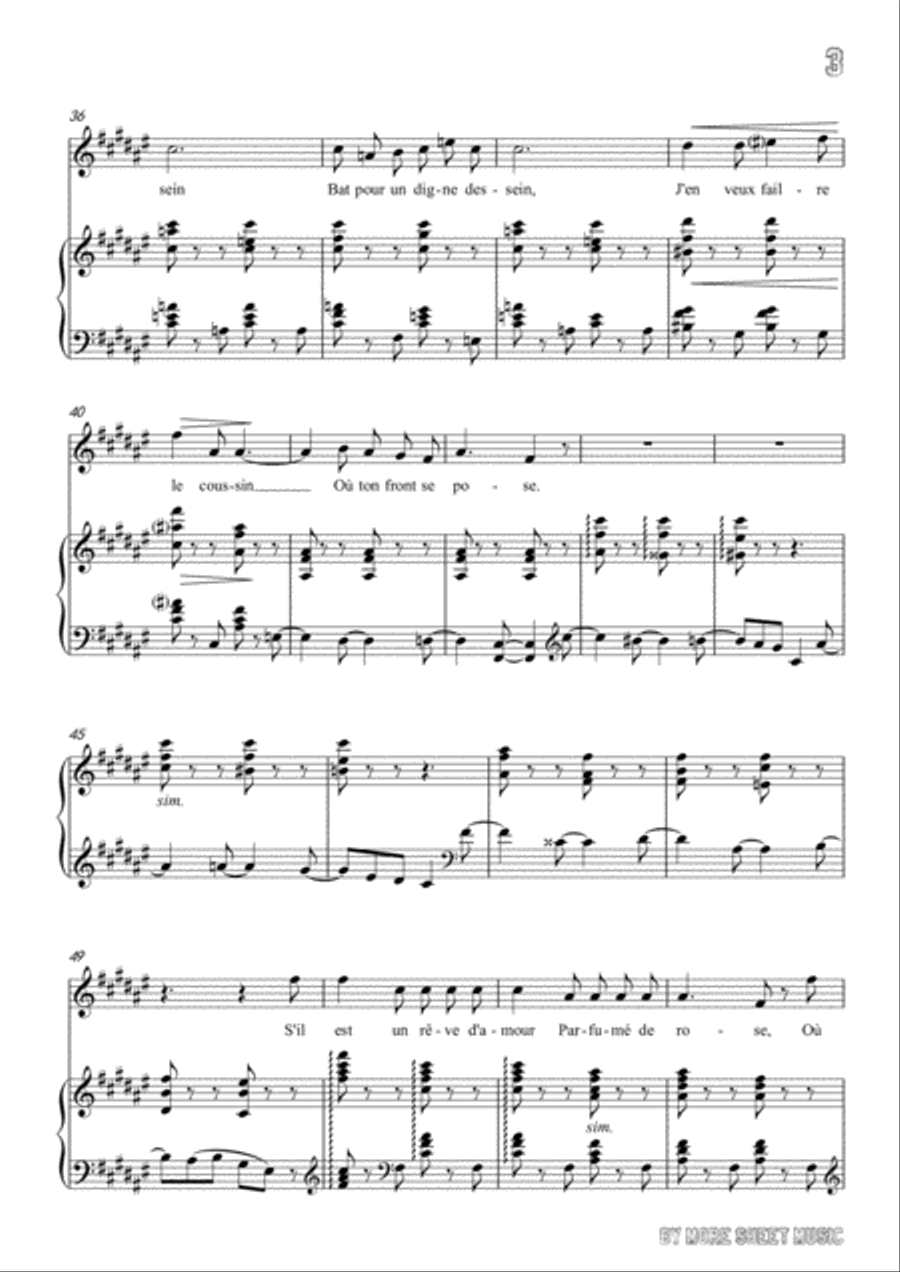 Franck-S'il est un charmant gazon in F sharp Major,for voice and piano Voice Solo scores gallery preview page 5