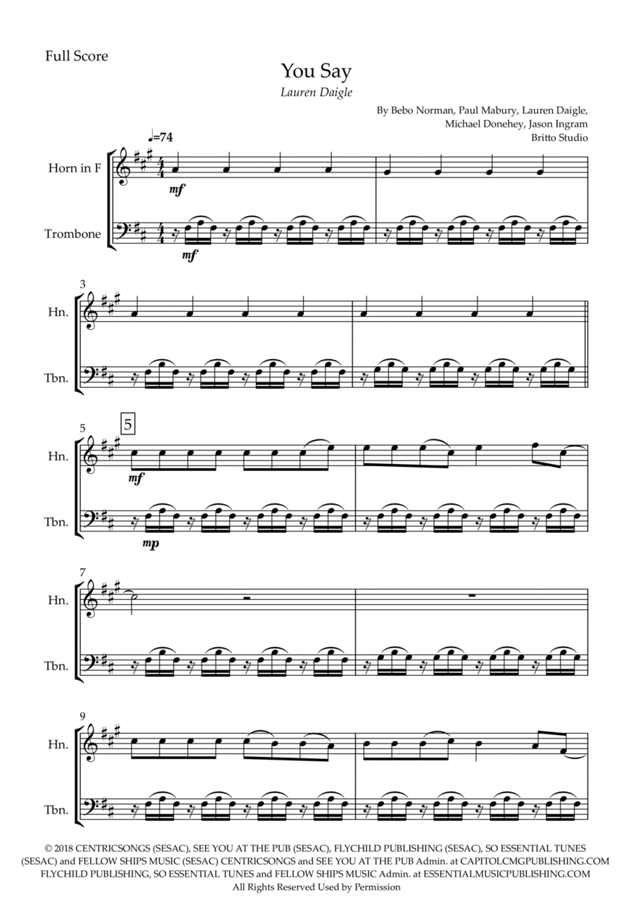 You Say Brass Duet scores gallery preview page 1