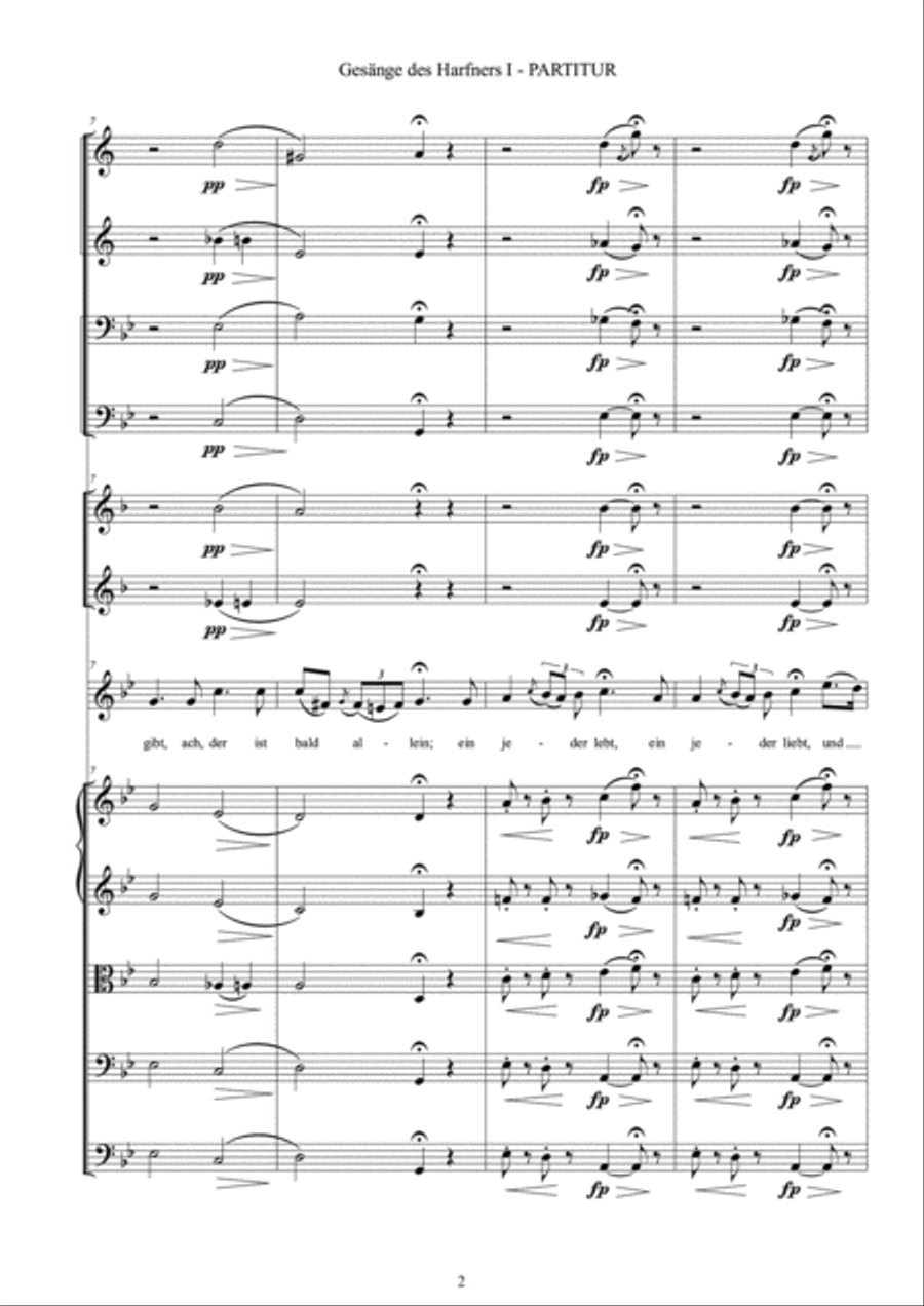 Gesänge des Harfners - for middle voice and orchestra Small Ensemble scores gallery preview page 6