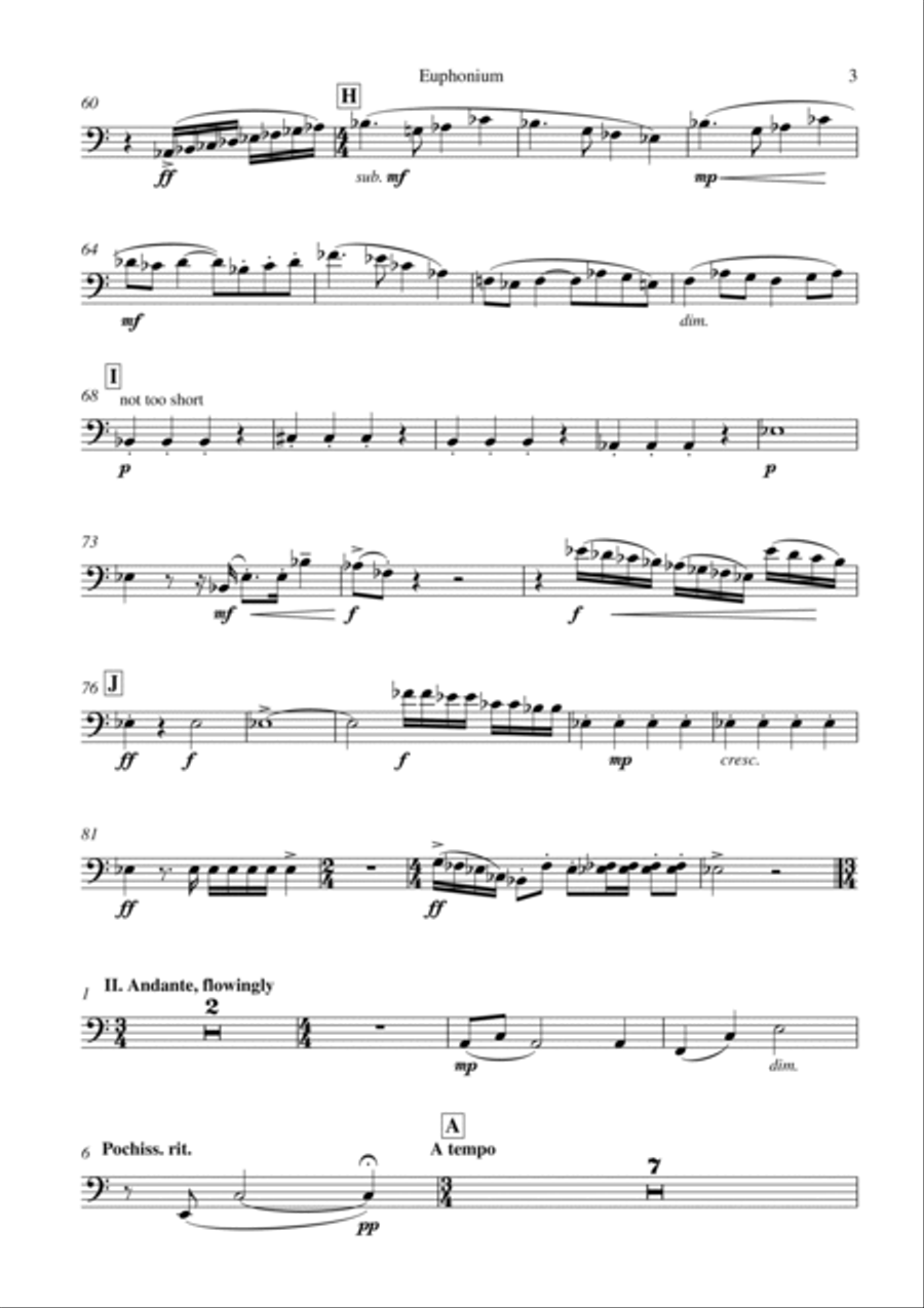 Richard Faith/László Veres : Festivals for concert band, C euphonium (bass clef) part Concert Band scores gallery preview page 3