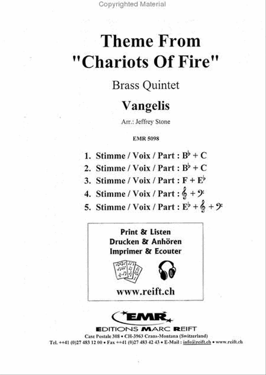 Theme From Chariots Of Fire Brass Quintet scores gallery preview page 2
