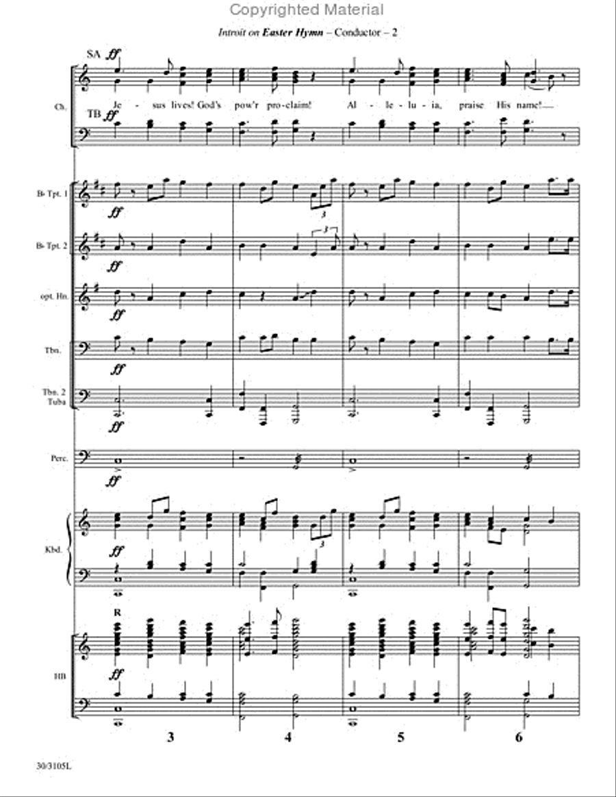 Introit on Easter Hymn - Brass Quintet Score and Parts Choir scores gallery preview page 3