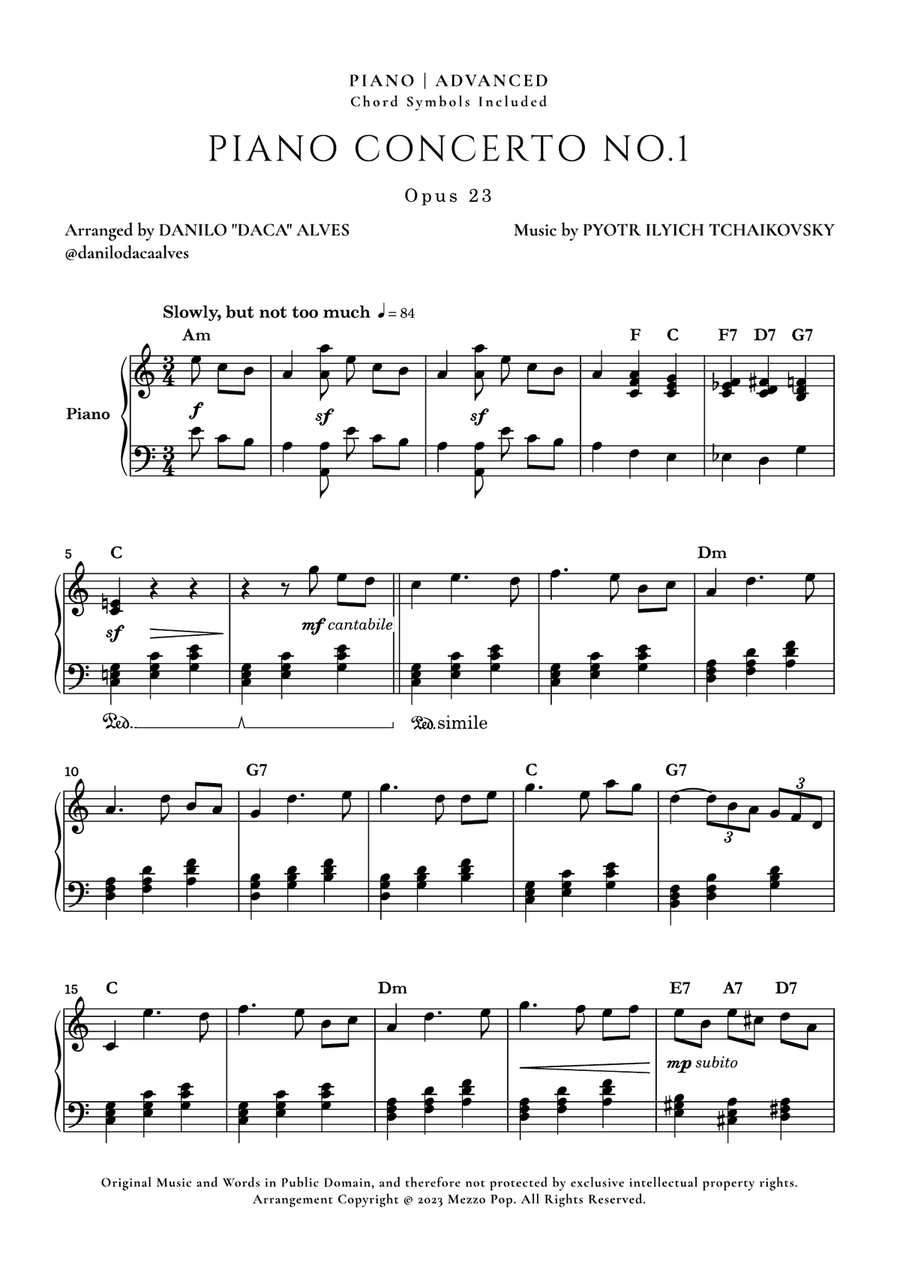 Piano Concerto No. 1 Piano Solo scores gallery preview page 1