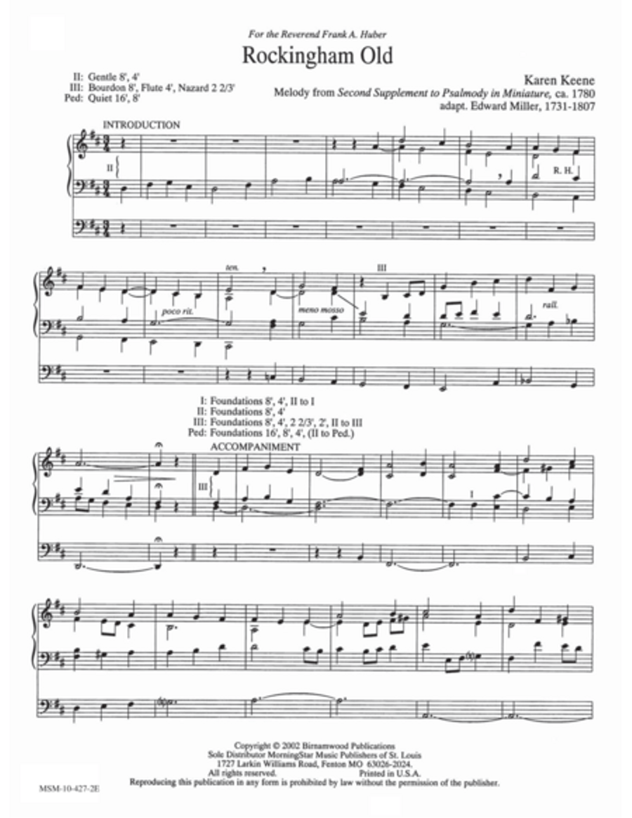 Rockingham Old Rockingham Old Organ scores gallery preview page 1