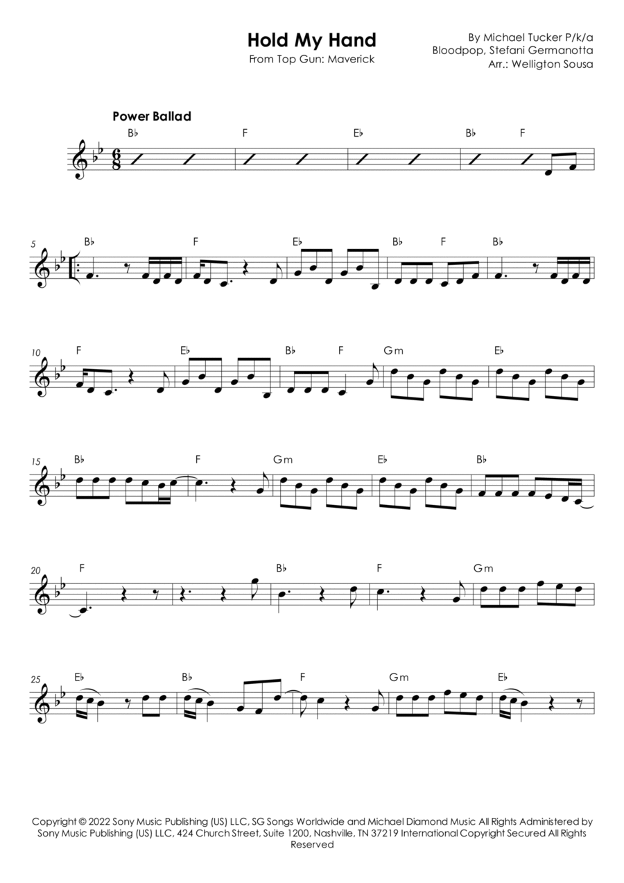 Hold My Hand Piano scores gallery preview page 1