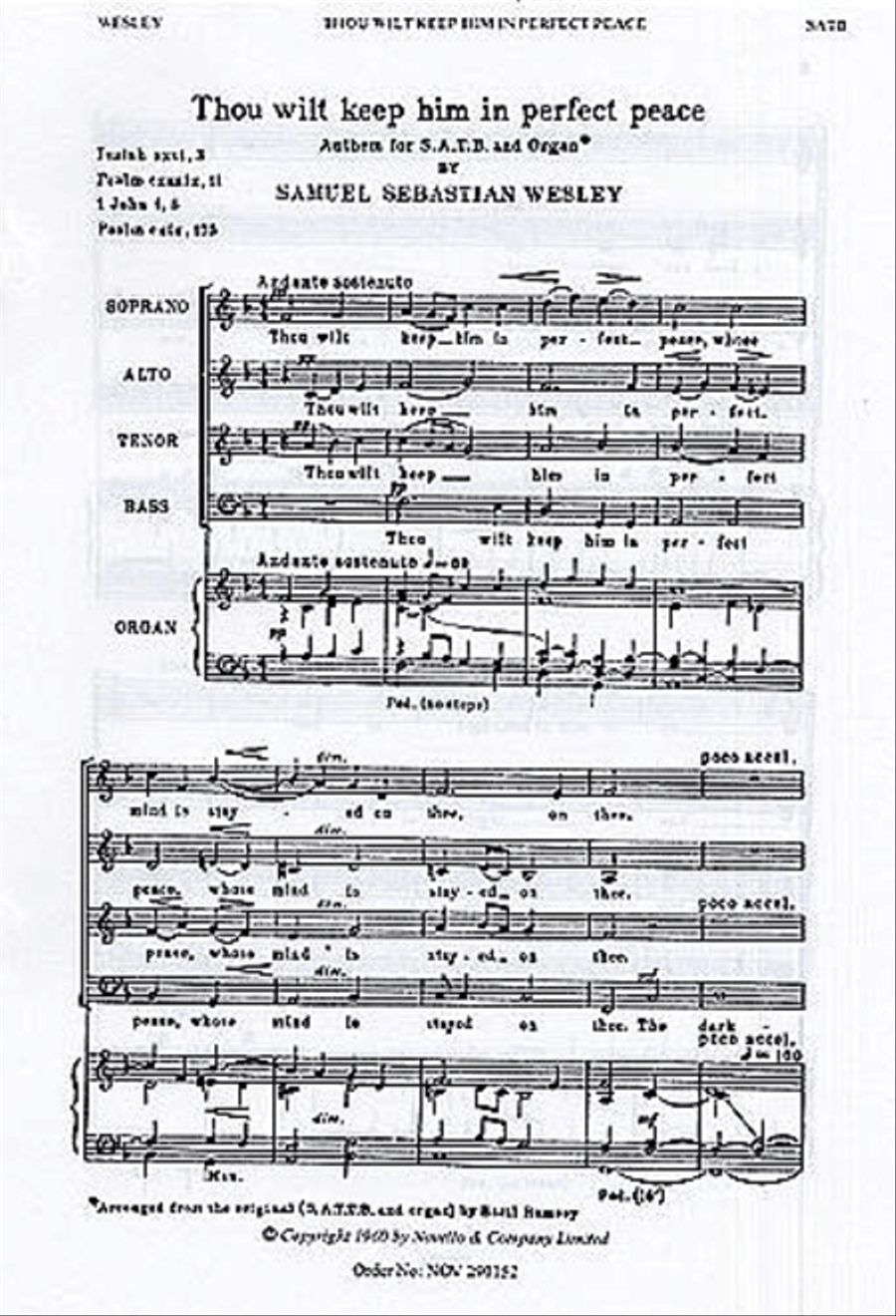 Thou Wilt Keep Him in Perfect Peace 4-Part scores gallery preview page 1