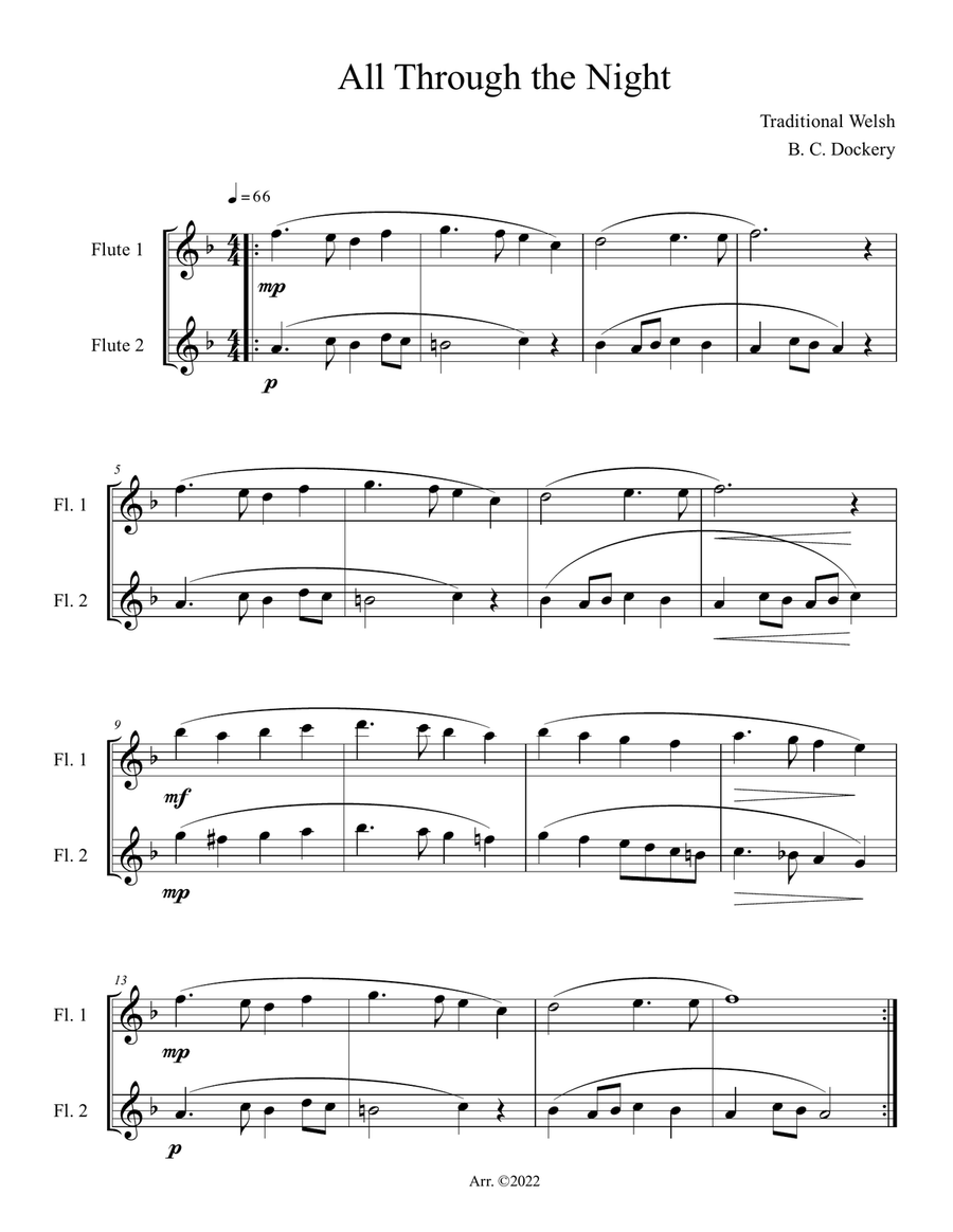 All Through the Night (Flute Duet)