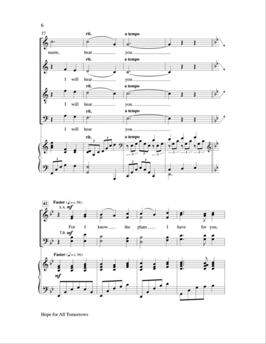 Hope for all Tomorrows Hope for all Tomorrows Choir scores gallery preview page 6