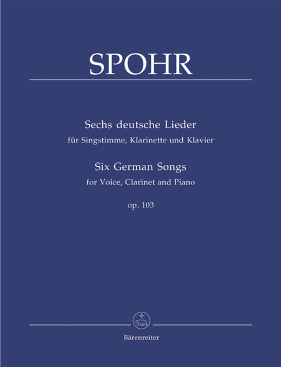 Six German Songs for Voice, Clarinet and Piano op. 103 Voice scores gallery preview page 1
