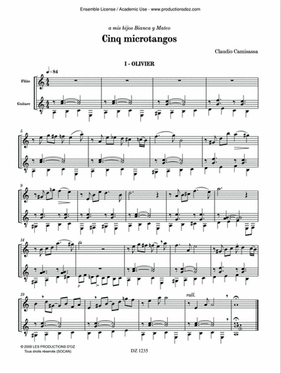 Cinq microtangos Flute scores gallery preview page 3