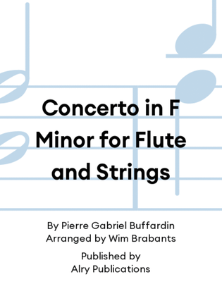 Book cover for Concerto in F Minor for Flute and Strings