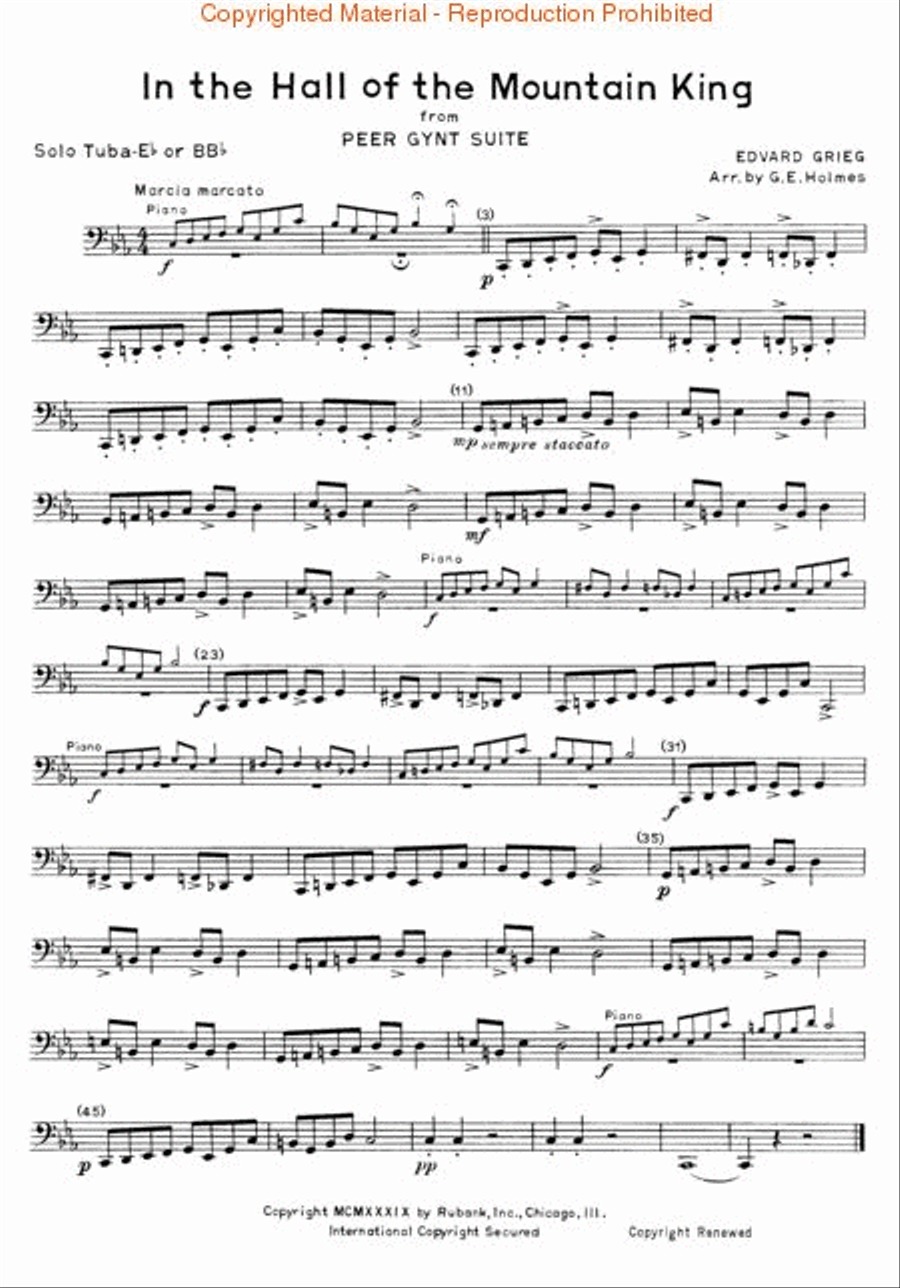 In the Hall of the Mountain King Tuba scores gallery preview page 2