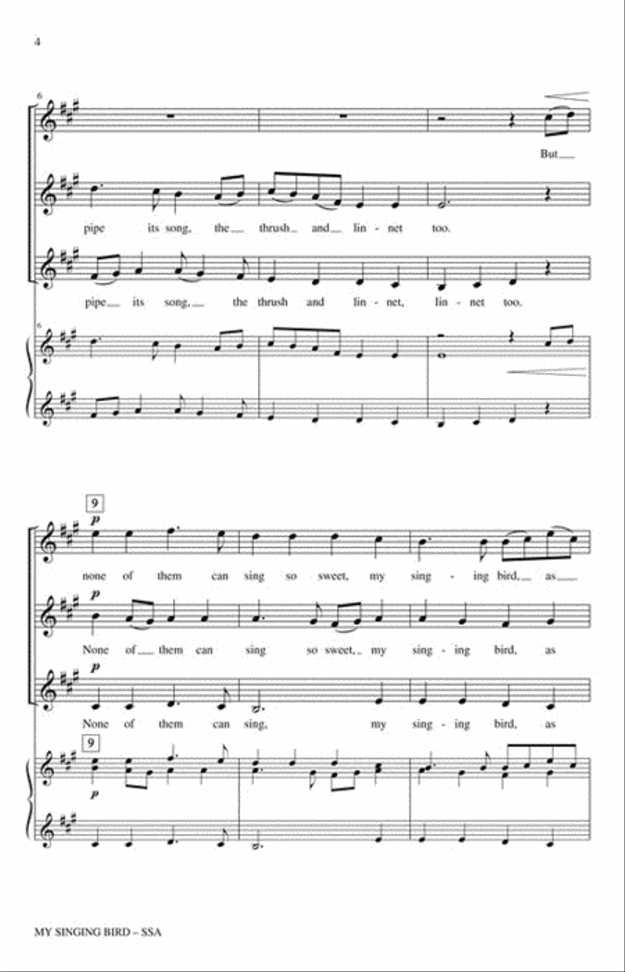 My Singing Bird SSA scores gallery preview page 3