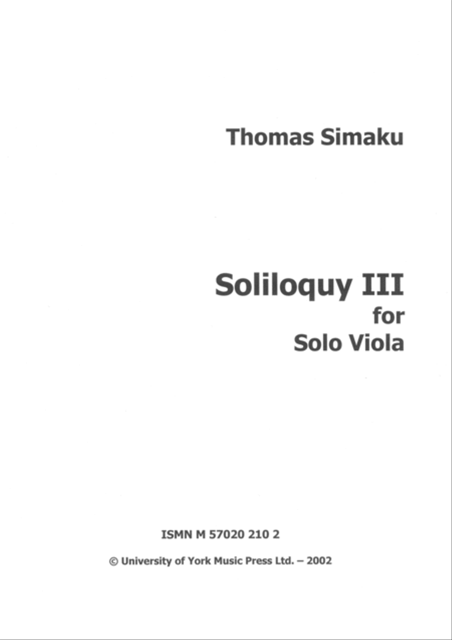Soliloquy III Viola Solo scores gallery preview page 1