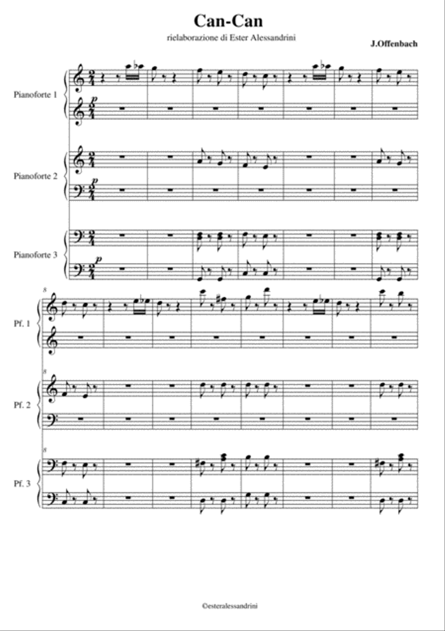 Can Can. Piano 6 hands Piano Method scores gallery preview page 1