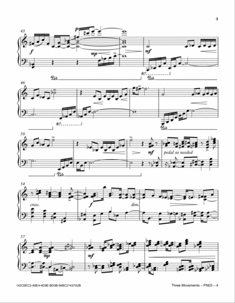 Three Movements Piano Solo scores gallery preview page 5