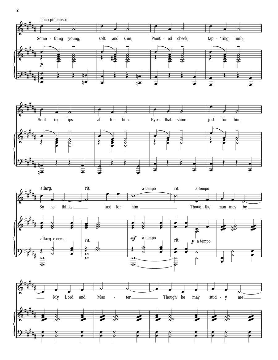 My Lord And Master Piano, Vocal scores gallery preview page 2