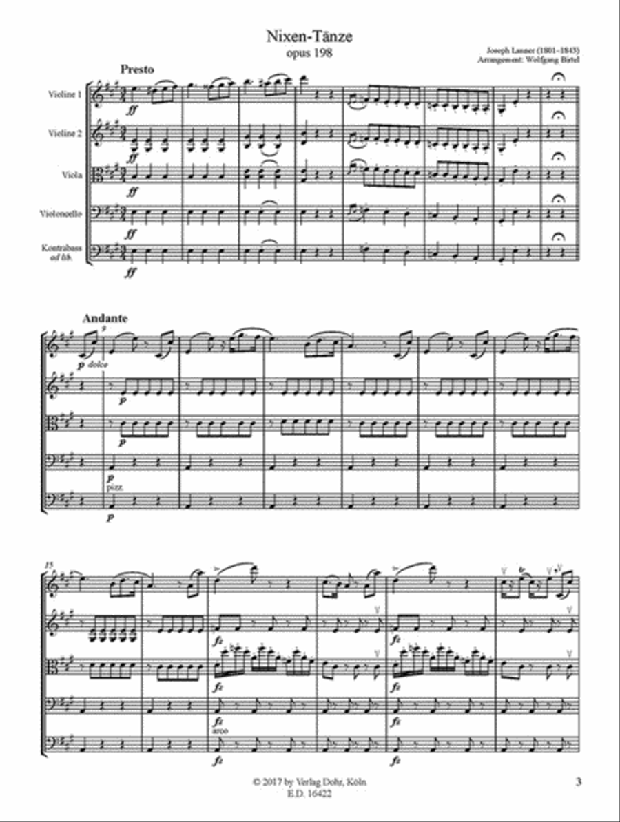 Nixen-Tänze op. 198 (für Streichquartett) String Quartet scores gallery preview page 2