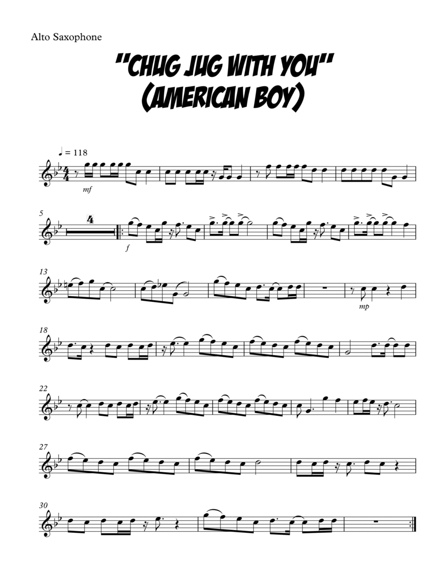 American Boy Alto Saxophone scores gallery preview page 1