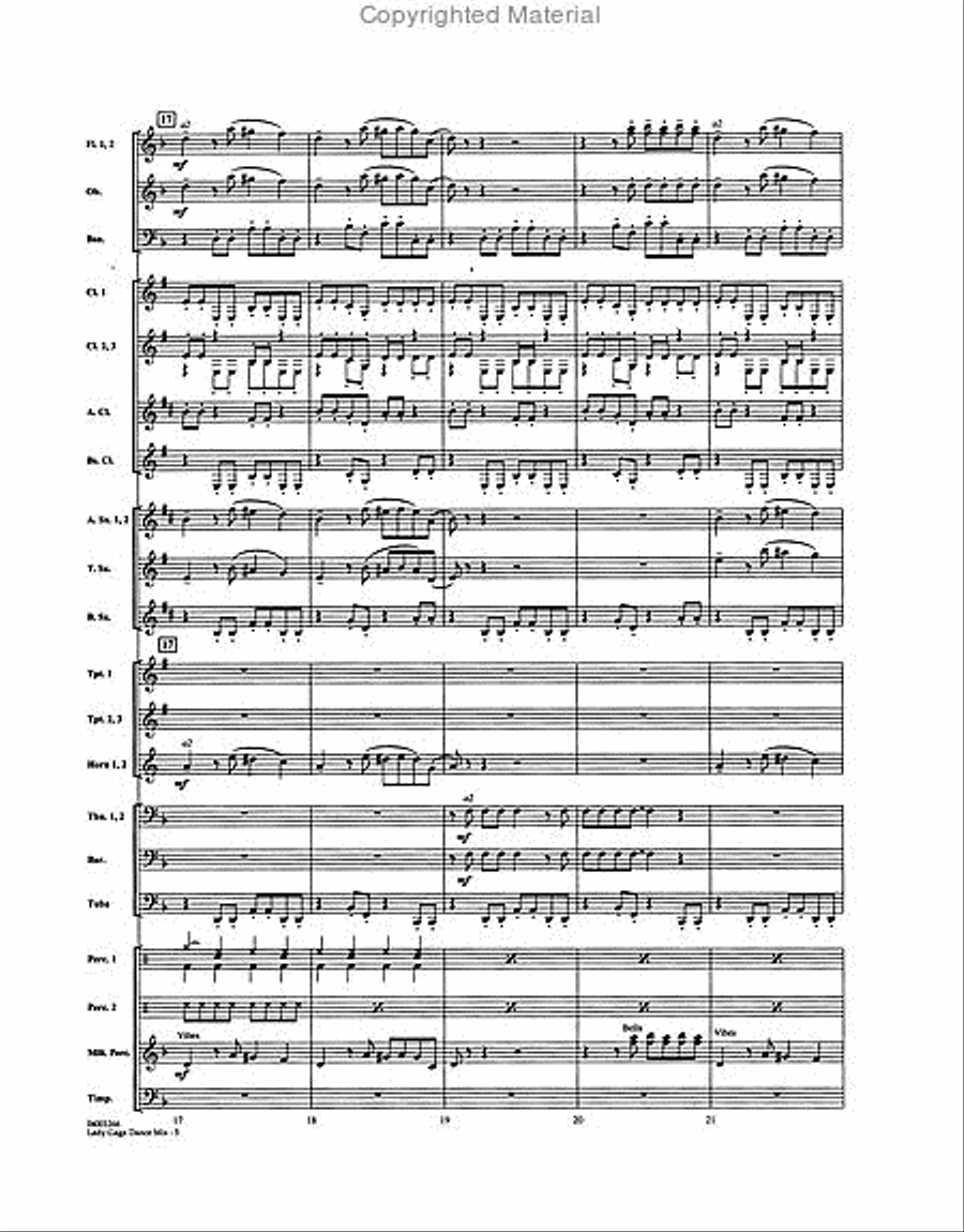 Lady Gaga Dance Mix Concert Band scores gallery preview page 5