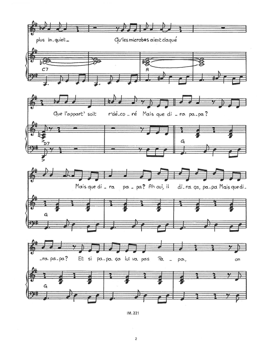 Mais Que Dira Papa Piano, Vocal scores gallery preview page 2